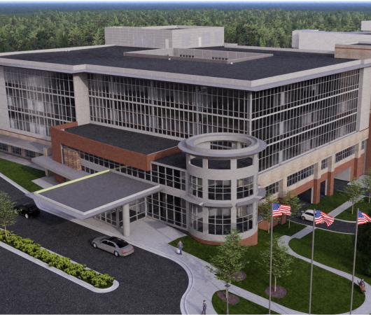 Rendering of new patient bed tower at Tanner Medical Center/Carrollton
