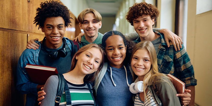 Group of children at school