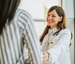 Woman talking with her doctor