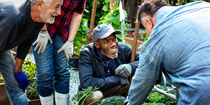 Man in garden