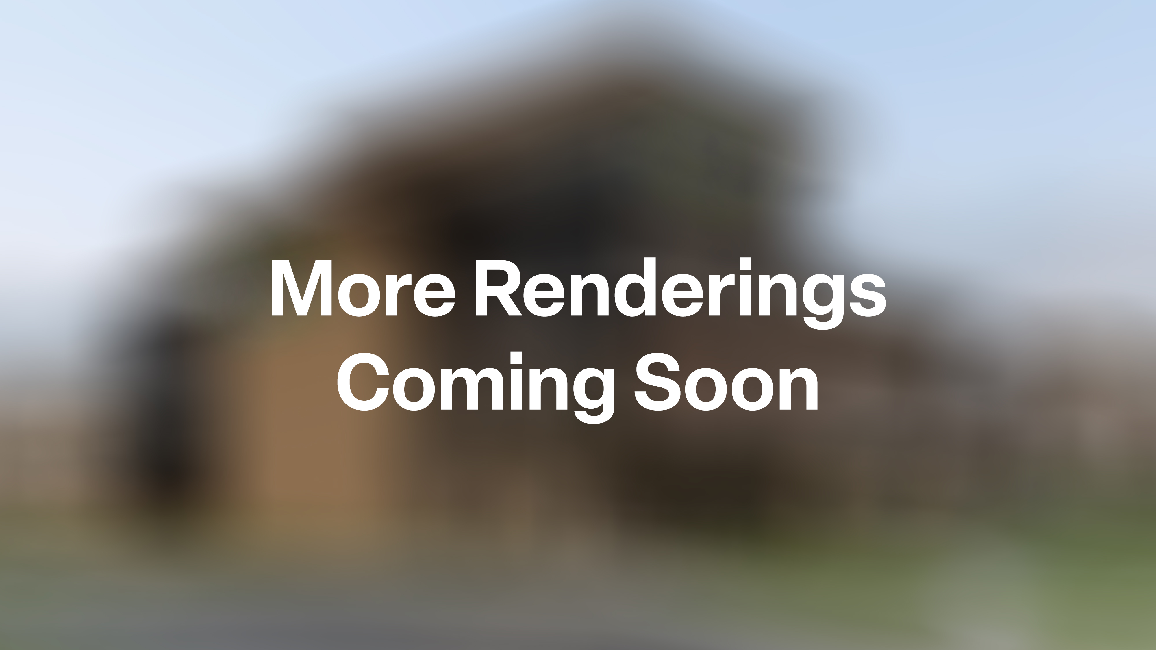 Blurred image of hospital rendering with text that reads "More Renderings Coming Soon"